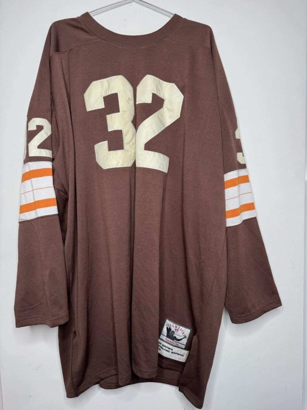 100% Authentic Mitchell & Ness 1964 Jim Brown Cleveland Browns Sz 58 XXXXL 4XL